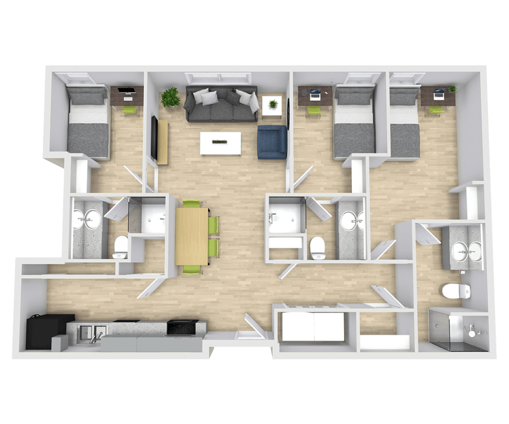 small 2 bedroom apartment floor plans