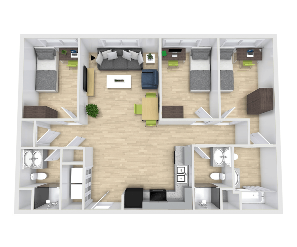 The Green on Campus Drive Floor Plan