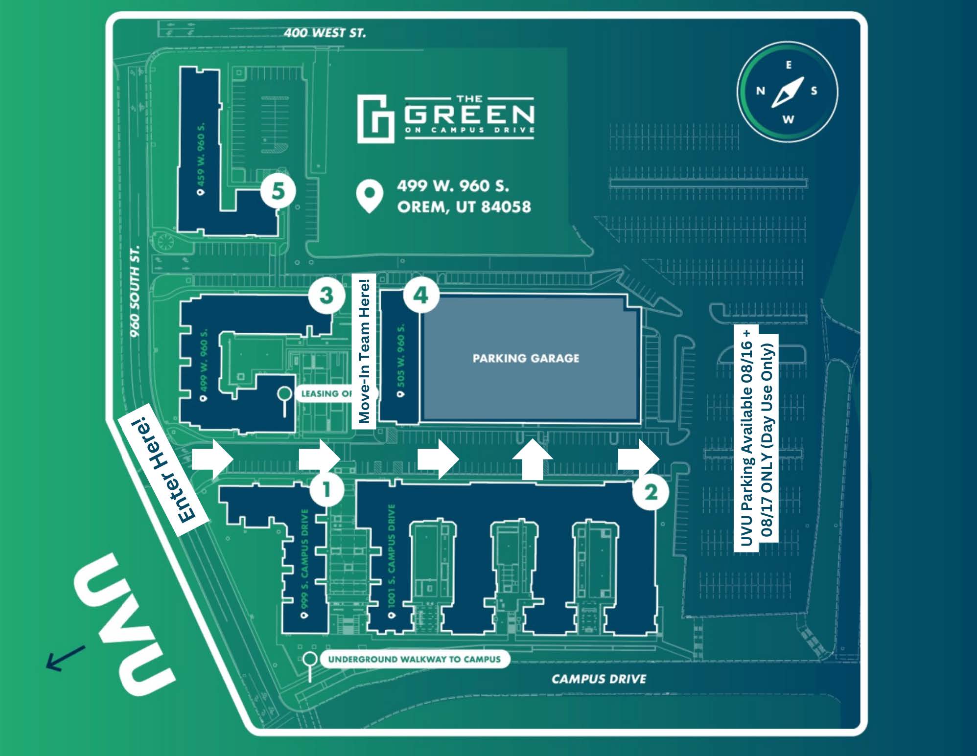 The Green on Campus Drive Map