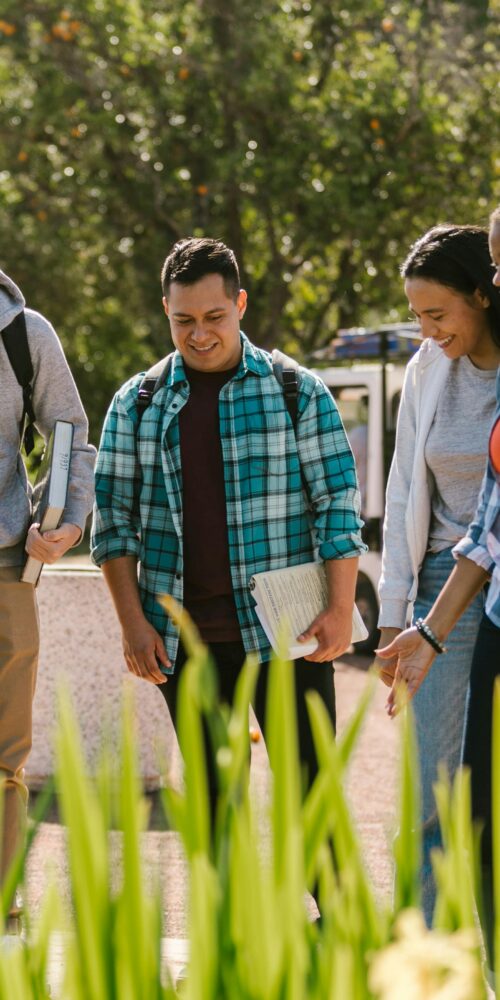 The Green on Campus Drive Friends walking